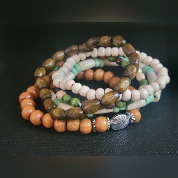 5pcs Handcrafted  Stackable Bracelet Set. - Picture 5 of 5